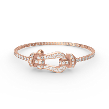 [⭐Glow]FORCE  LARGE HORSESHOE FULL DIAMOND TENNIS BRACELET