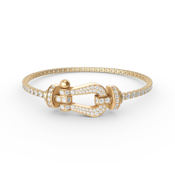 [⭐Glow]FORCE  LARGE HORSESHOE FULL DIAMOND TENNIS BRACELET