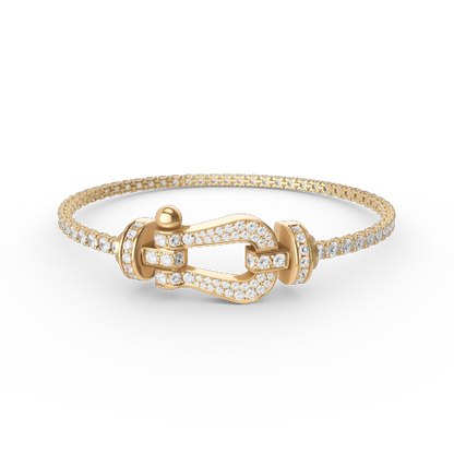 [⭐Glow]FORCE  LARGE HORSESHOE FULL DIAMOND TENNIS BRACELET